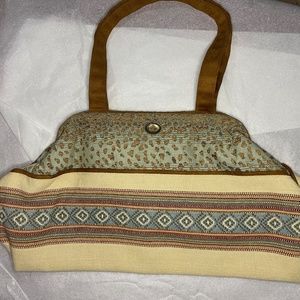 Atenti Aztec and Animal Print Overnight Satchel (knitting/Crochet bag) Like New